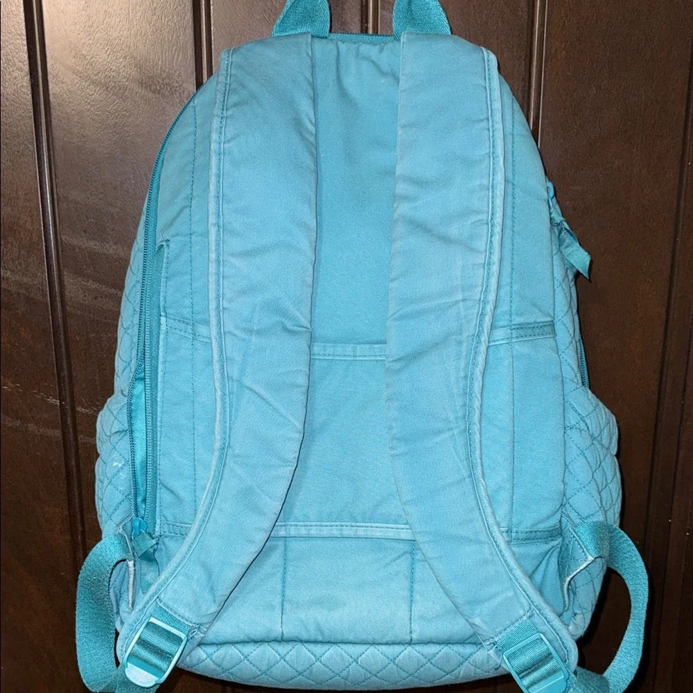 Vera Bradley Light Blue Quilted Laptop Backpack - Picture 7 of 8